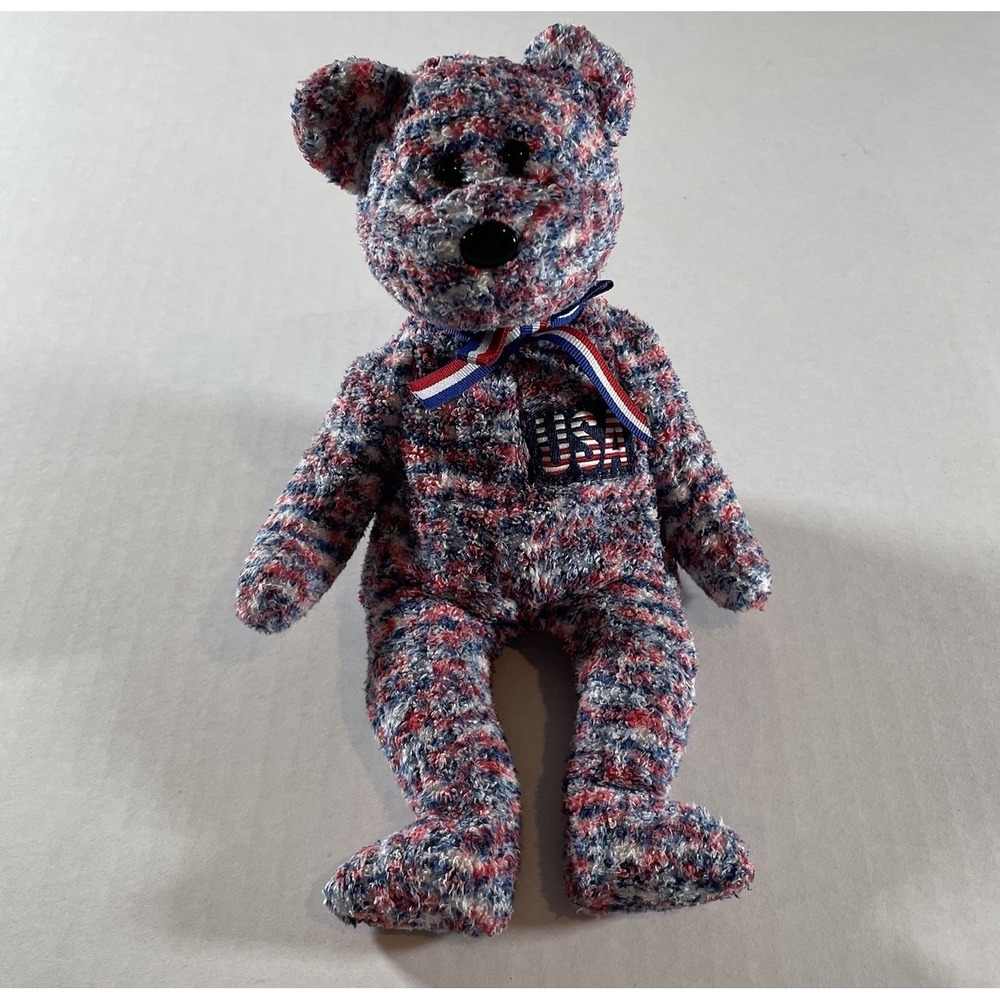 Ty Beanie Baby USA Bear 2000 Patriotic Retired Collectible Plush Toy‎